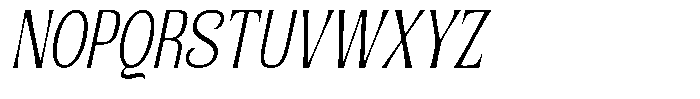 Senviro Smooth Extra Light Slant Cond Font UPPERCASE