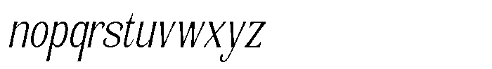 Senviro Smooth Extra Light Slant Cond Font LOWERCASE