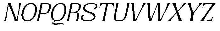 Senviro Smooth Extra Light Slant Expan Font UPPERCASE