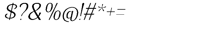 Senviro Smooth Extra Light Slant Font OTHER CHARS