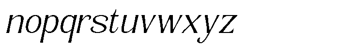Senviro Smooth Extra Light Slant Font LOWERCASE