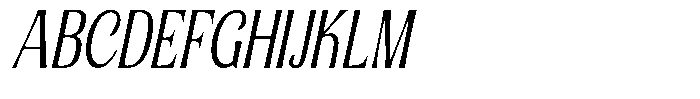Senviro Smooth Light Slant Condensed Font UPPERCASE
