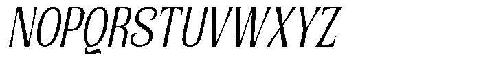 Senviro Smooth Light Slant Condensed Font UPPERCASE