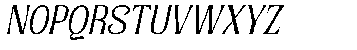 Senviro Smooth Light Slant Semi Conde Font UPPERCASE