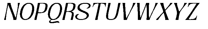 Senviro Smooth Light Slant Semi Expan Font UPPERCASE