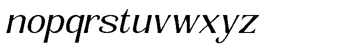 Senviro Smooth Light Slant Semi Expan Font LOWERCASE
