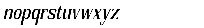 Senviro Smooth Medium Slant Conden Font LOWERCASE