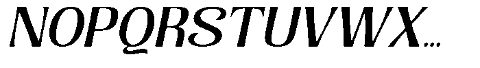 Senviro Smooth Medium Slant Expan Font UPPERCASE