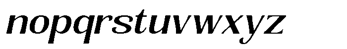 Senviro Smooth Medium Slant Expan Font LOWERCASE