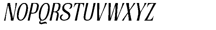 Senviro Smooth Slant Condensed Font UPPERCASE