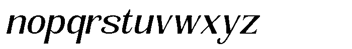 Senviro Smooth Slant Font LOWERCASE