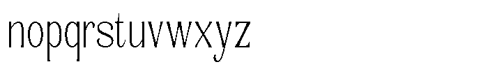 Senviro Smooth Thin Condensed Font LOWERCASE