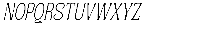 Senviro Smooth Thin Slant Condensed Font UPPERCASE