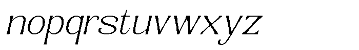 Senviro Smooth Thin Slant Expanded Font LOWERCASE