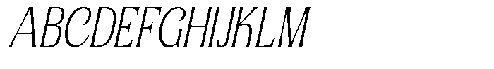 Senviro Smooth Thin Slant Semi Conde Font UPPERCASE
