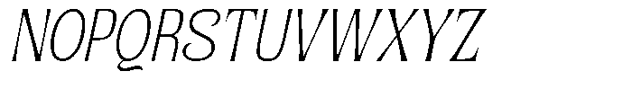 Senviro Smooth Thin Slant Semi Conde Font UPPERCASE