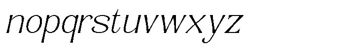 Senviro Smooth Thin Slant Semi Expan Font LOWERCASE