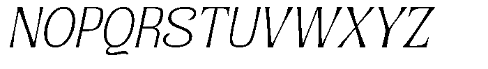 Senviro Smooth Thin Slant Font UPPERCASE