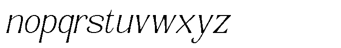 Senviro Smooth Thin Slant Font LOWERCASE