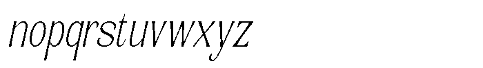 Senviro Soft Thin Slant Condensed Font LOWERCASE