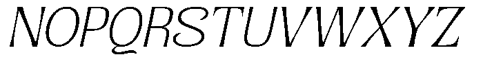 Senviro Soft Thin Slant Expanded Font UPPERCASE