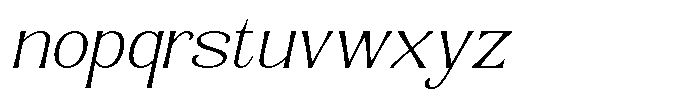 Senviro Soft Thin Slant Expanded Font LOWERCASE