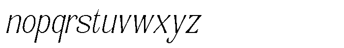 Senviro Soft Thin Slant Semi Conde Font LOWERCASE
