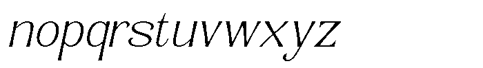Senviro Soft Thin Slant Semi Expan Font LOWERCASE