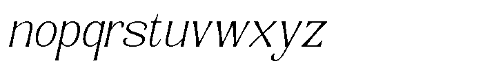 Senviro Soft Thin Slant Font LOWERCASE