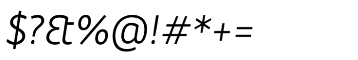 Senza Light Italic Font OTHER CHARS