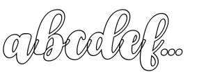 Septhia Outline Italic Font LOWERCASE