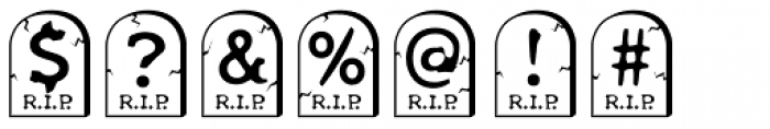 Sepultura Grave RIP D Regular Font OTHER CHARS