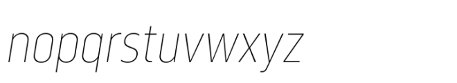 Serca Condensed Thin Italic Font LOWERCASE