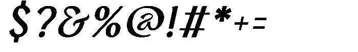 Serelia Italic Font OTHER CHARS
