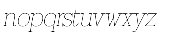 Serling Galleria Thin Italic Font LOWERCASE