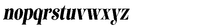 Sevontic Black Condensed Oblique Font LOWERCASE