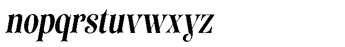 Sevontic Bold Condensed Oblique Font LOWERCASE