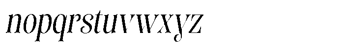 Sevontic Condensed Oblique Font LOWERCASE