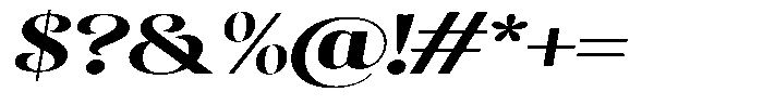 Sevontic Extra Bold Expanded Oblique Font OTHER CHARS