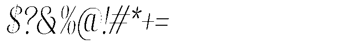 Sevontic Extra Light Condensed Oblique Font OTHER CHARS