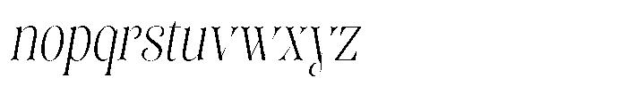 Sevontic Extra Light Condensed Oblique Font LOWERCASE
