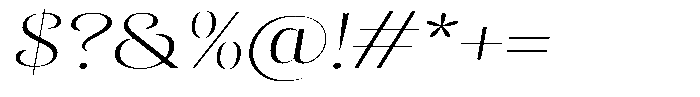Sevontic Extra Light Expanded Oblique Font OTHER CHARS