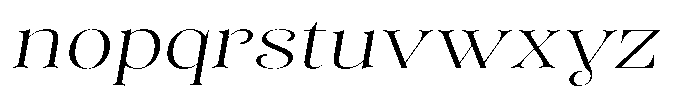 Sevontic Extra Light Expanded Oblique Font LOWERCASE