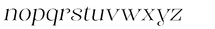 Sevontic Extra Light Semi Expanded Oblique Font LOWERCASE