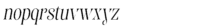 Sevontic Light Condensed Oblique Font LOWERCASE