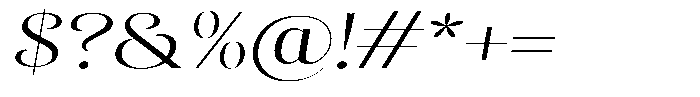 Sevontic Light Expanded Oblique Font OTHER CHARS