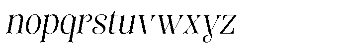 Sevontic Light Semi Condensed Oblique Font LOWERCASE