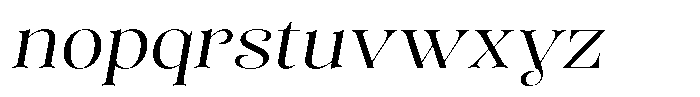 Sevontic Light Semi Expanded Oblique Font LOWERCASE