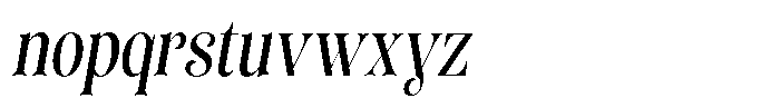 Sevontic Medium Condensed Oblique Font LOWERCASE
