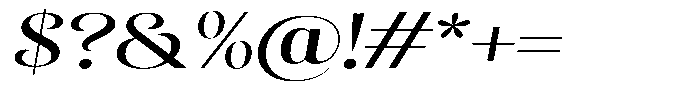 Sevontic Medium Expanded Oblique Font OTHER CHARS